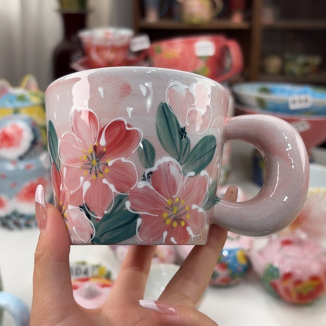 瓷片景德镇手绘高温釉下彩陶瓷茶具