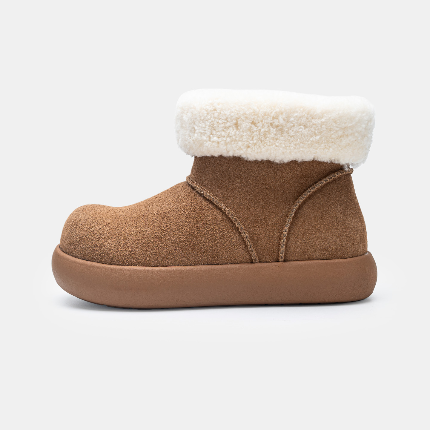 诗兰娜·2025新款羊皮毛一体雪地靴女厚底防水高筒小土豆一脚蹬