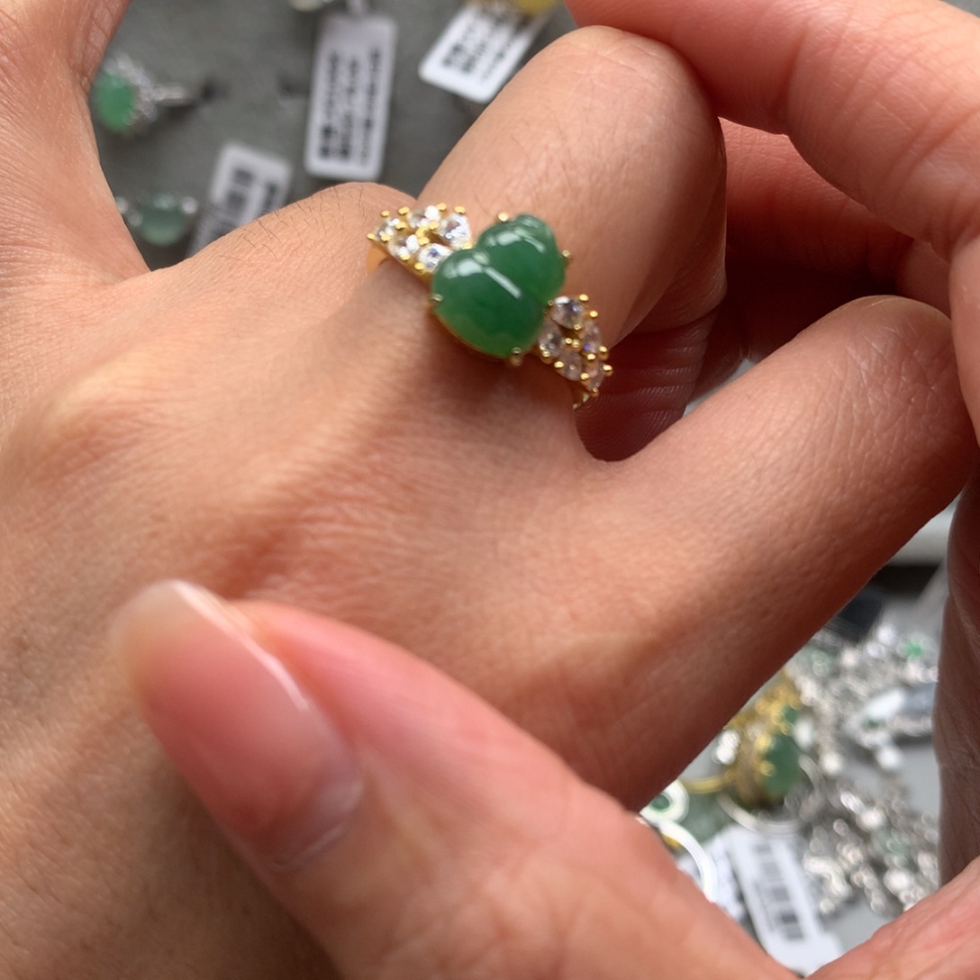 翡翠银S925镶嵌戒指