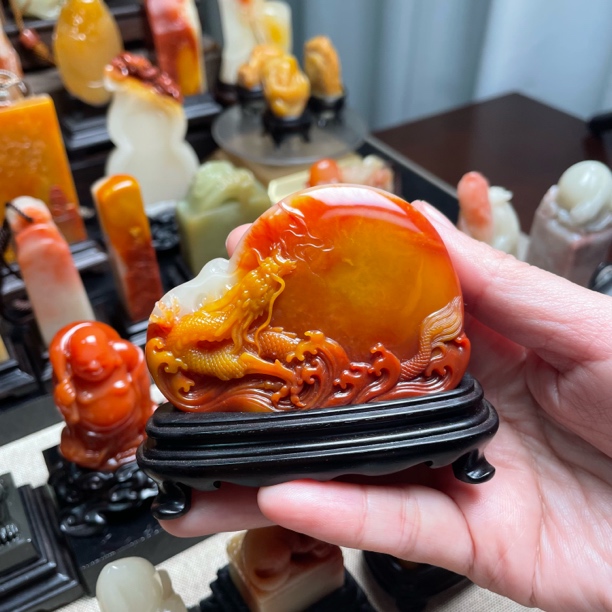 结晶夹板三彩龙行四海 刘源作