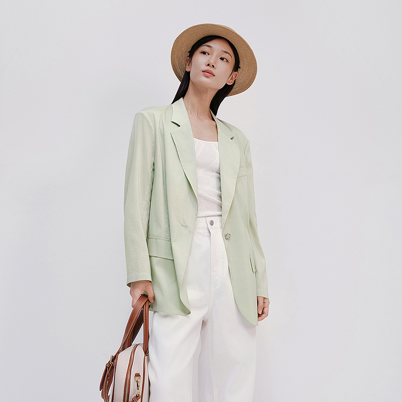 【商场同款】HPLY荷比俪夏清新通勤休闲廓形西装外套HXF25520279