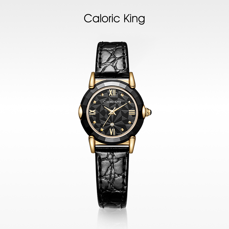 凯卡思Caloric king致简·黑精灵时尚设计感气质女士手表礼盒套装