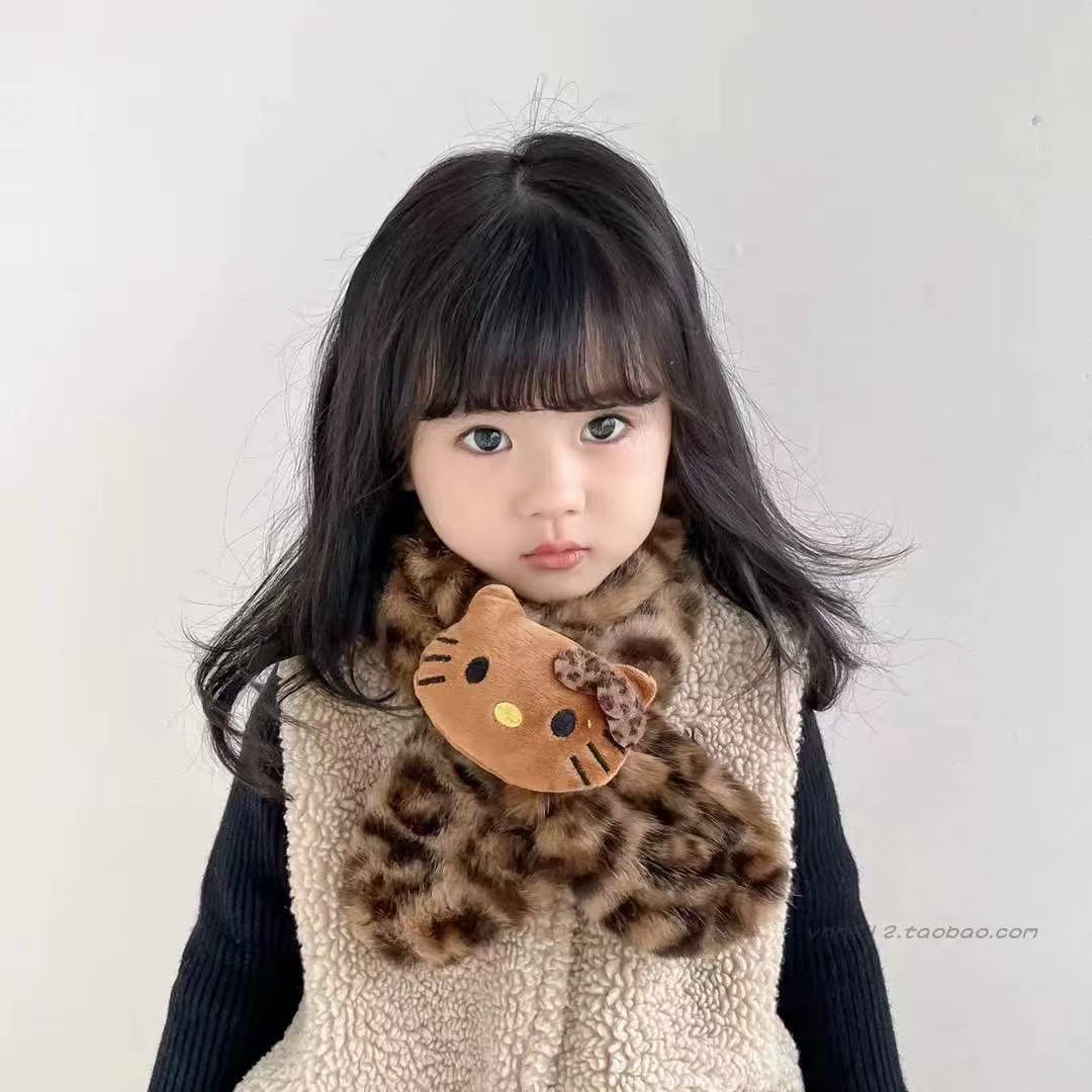 甜尔酱童装福利款豹纹KT围巾