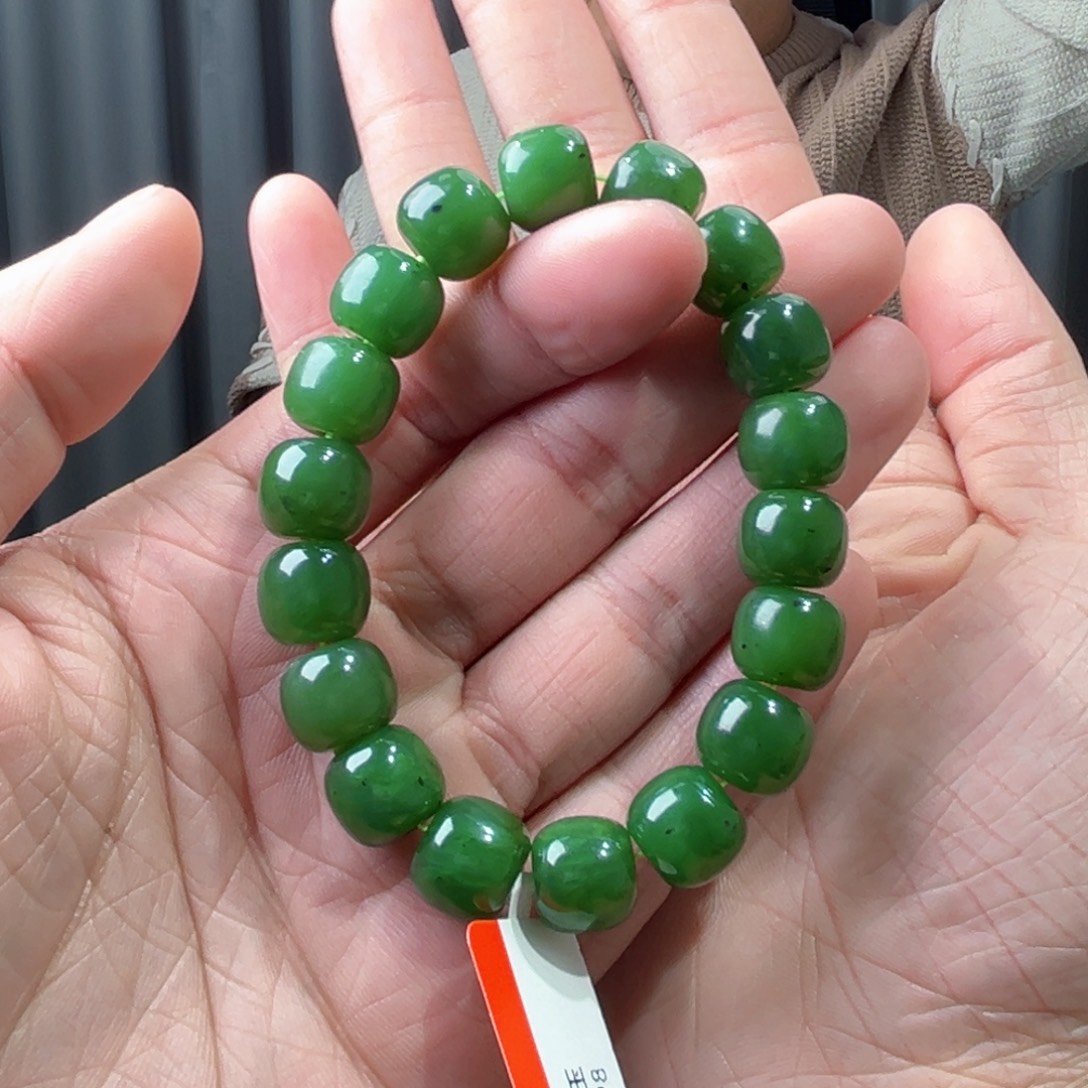 和田玉未镶嵌手串天然和田玉俄料老型碧玉卡12