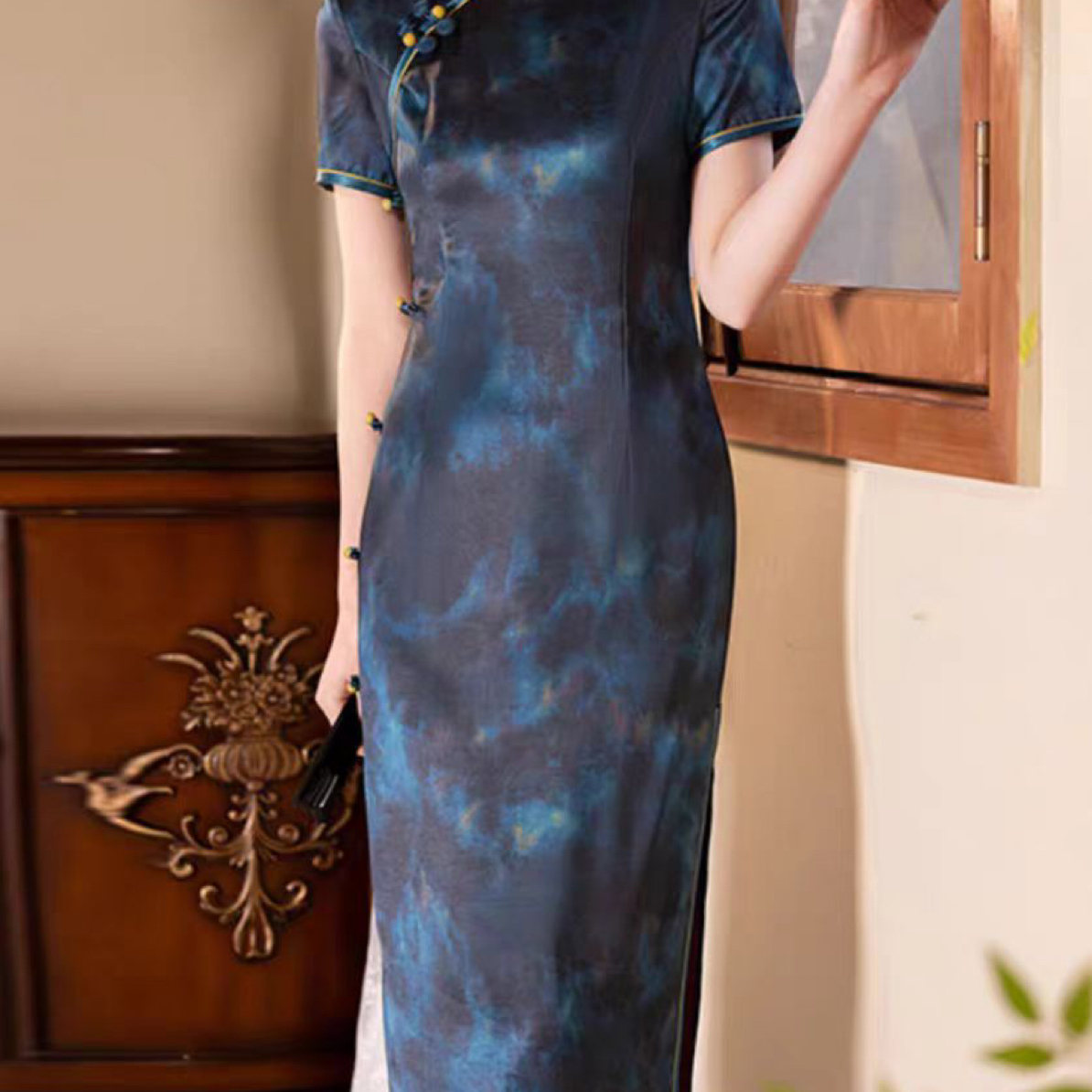 9859-高端新中式旗袍绝美民国风夏装新款老上海晚礼服日常可穿裙