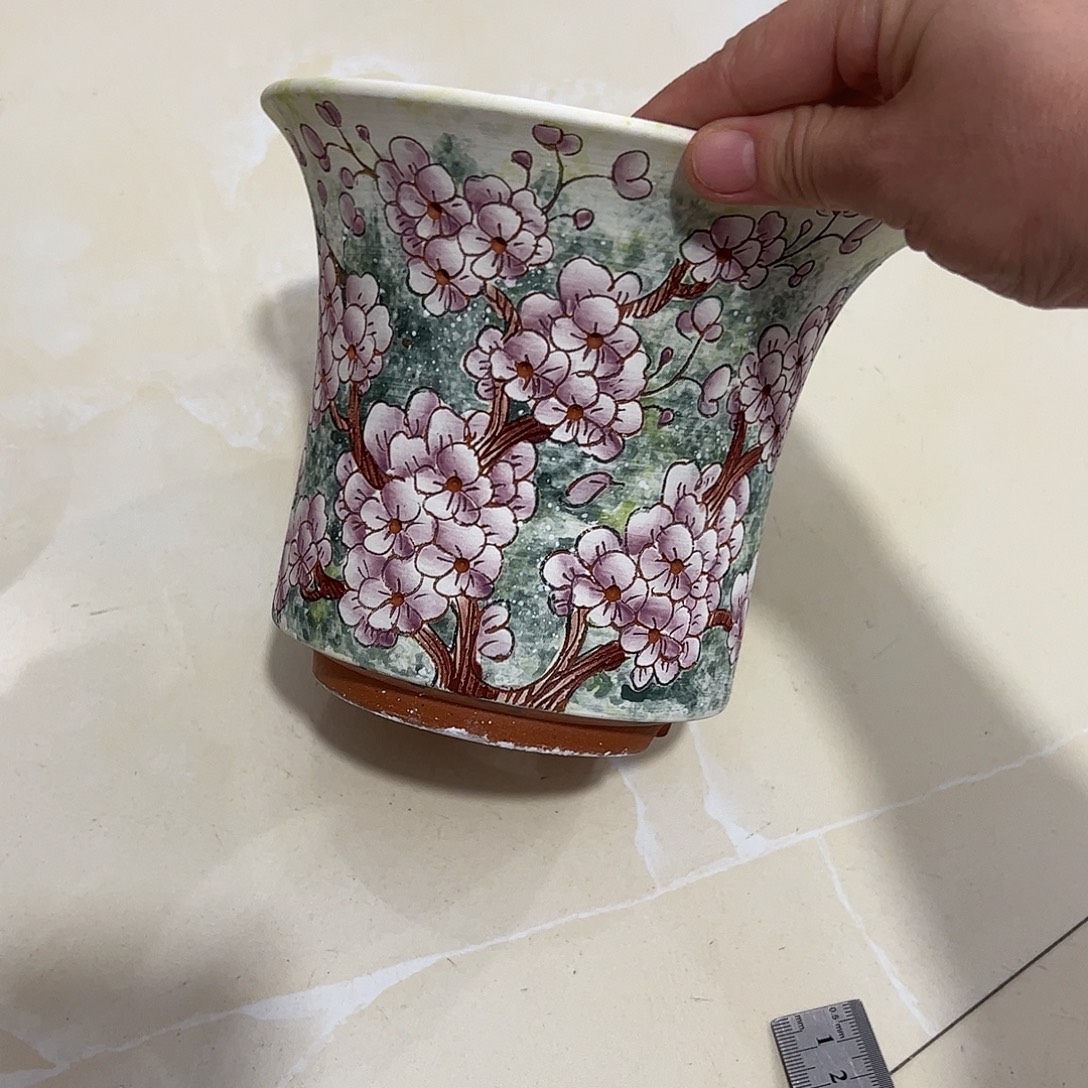 雨***后景德镇炫彩手绘景德镇陶瓷花盆