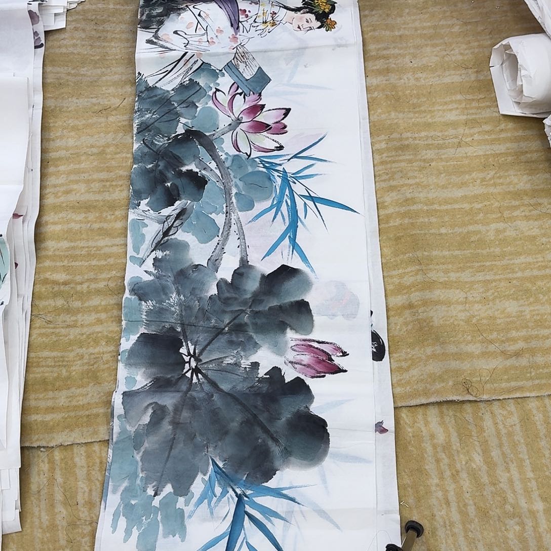 国画四尺对开横幅手绘原稿