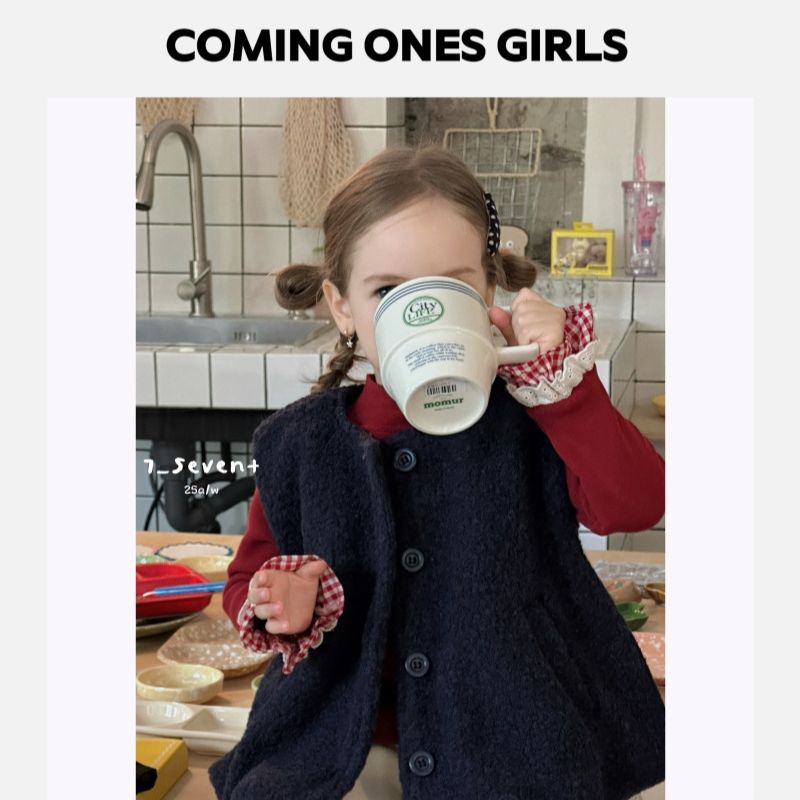 逸朵美芽COMING ONES 女童深秋冬款3127毛毛马甲两件套