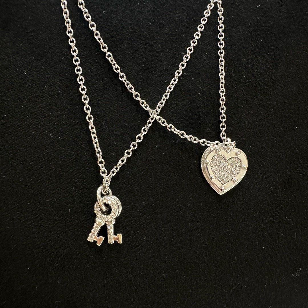 99新 Tiffany & Co./蒂芙尼 7姐专场/18k白金钥匙&爱心手链