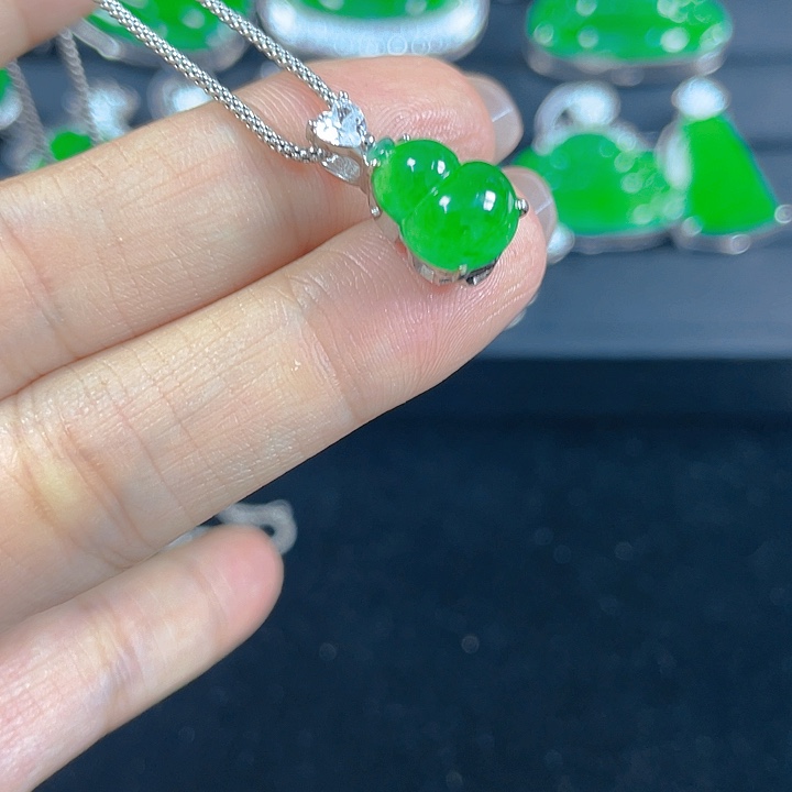 翡翠银S925镶嵌吊坠(不含链)