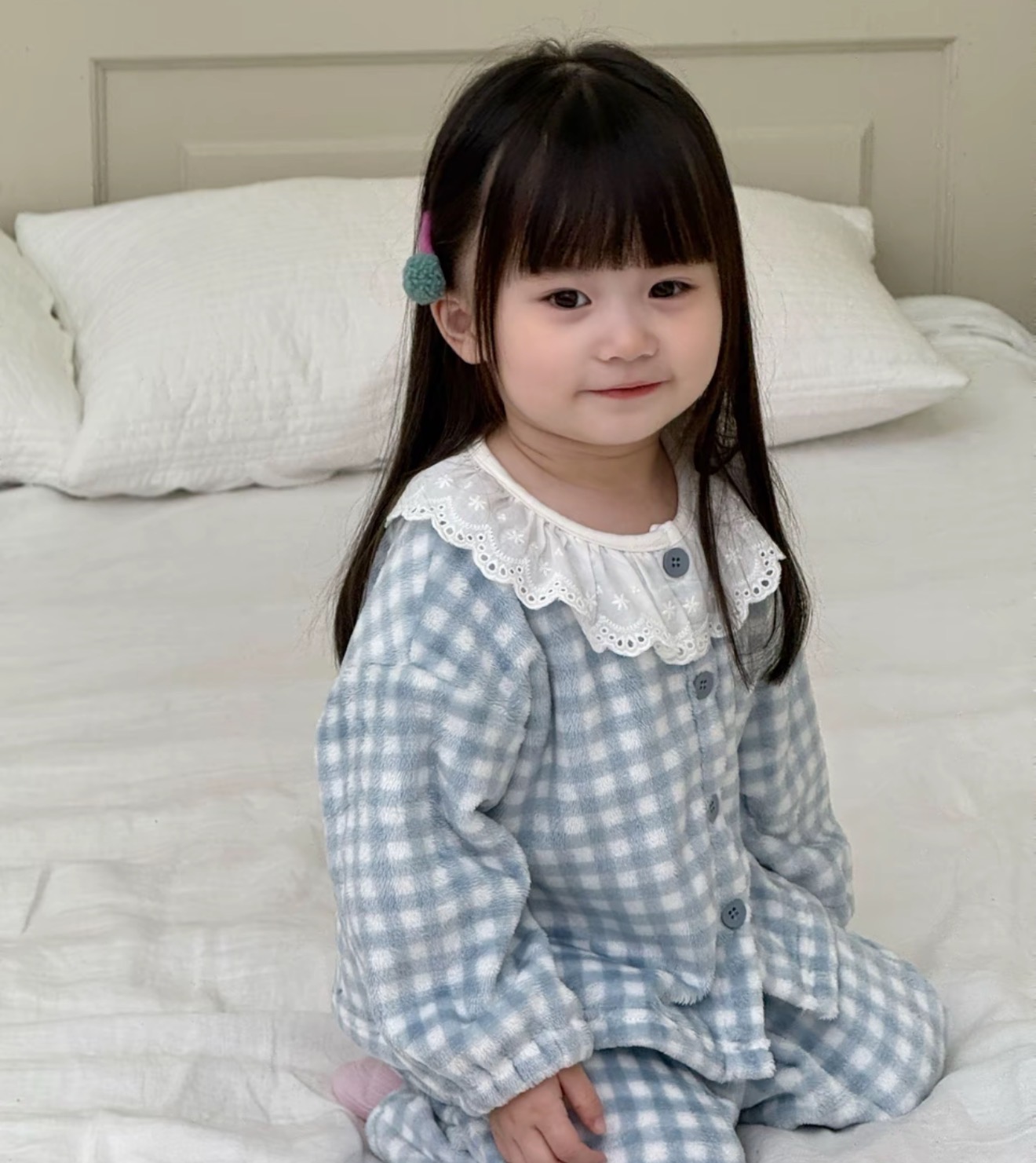 甜尔酱童装【蓝格子睡衣】