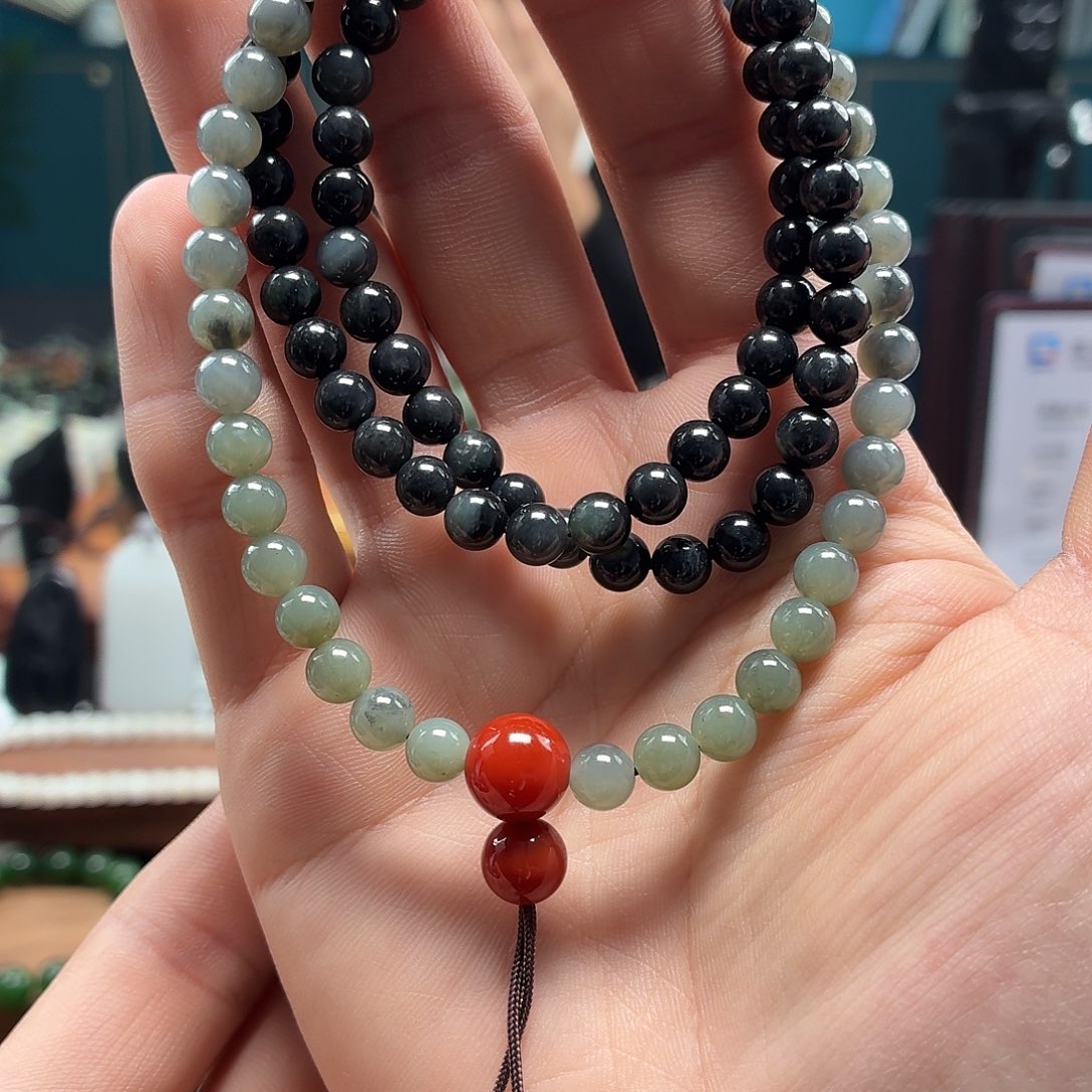 和田玉未镶嵌项链6的108