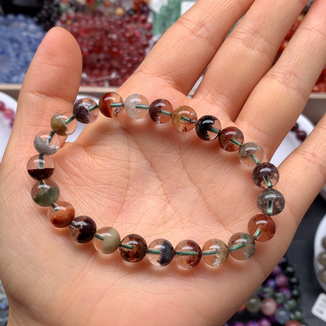 水晶手链未镶嵌四季彩幽灵8