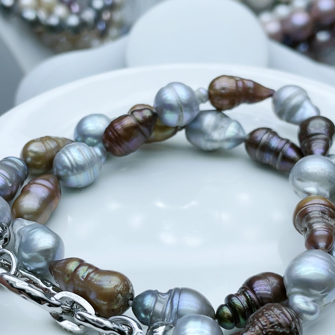 淡水珍珠颈饰钛钢