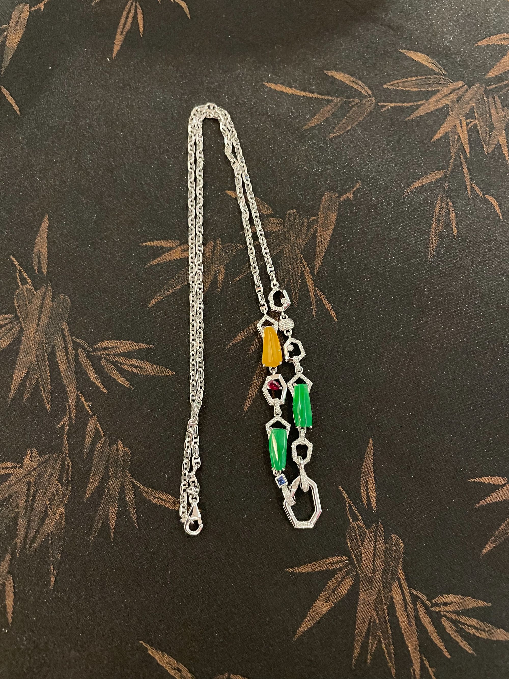 新款缅甸a货翡翠颈饰万能链