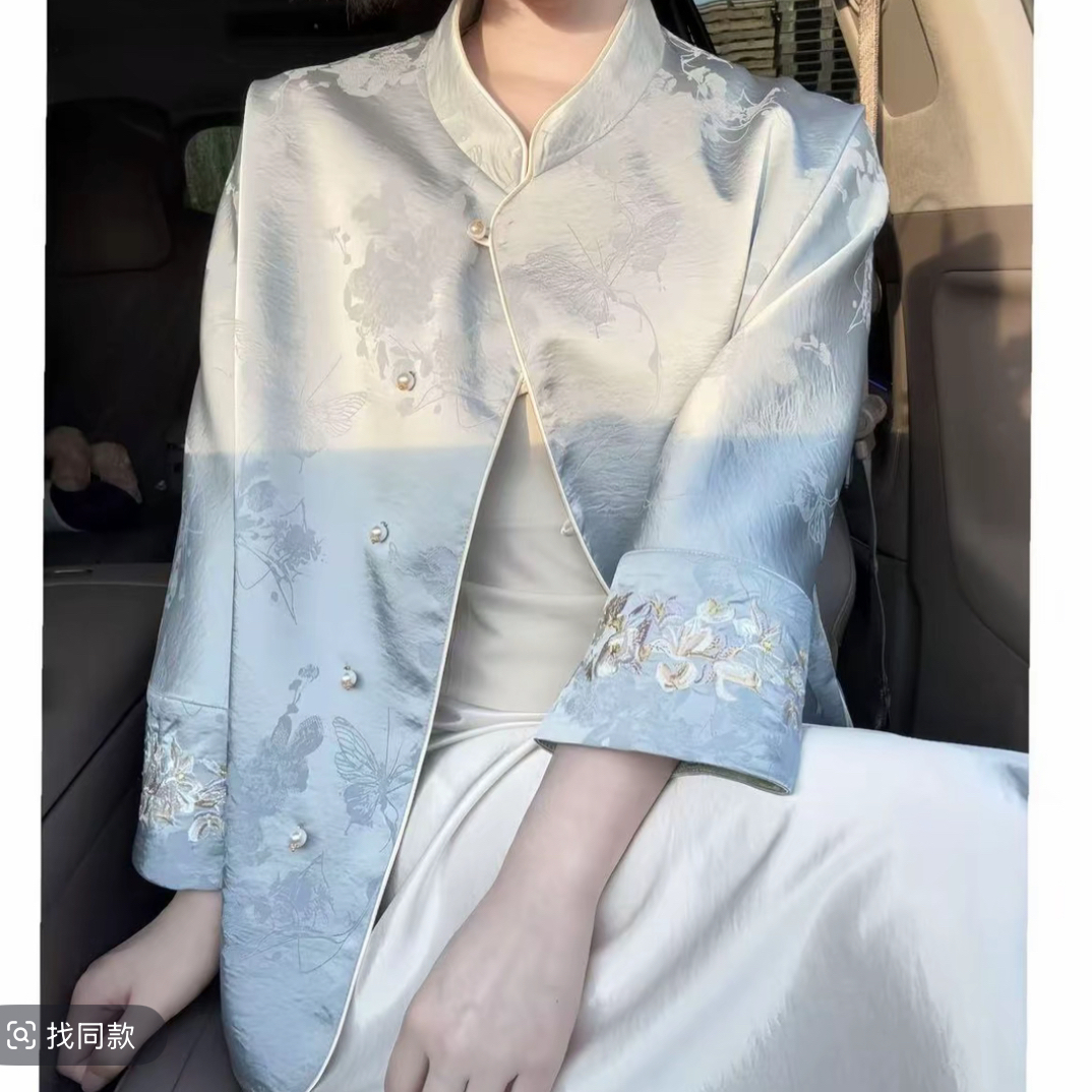 知否系列新中式中国风双面穿秋冬款袖口刺绣款长袖外套