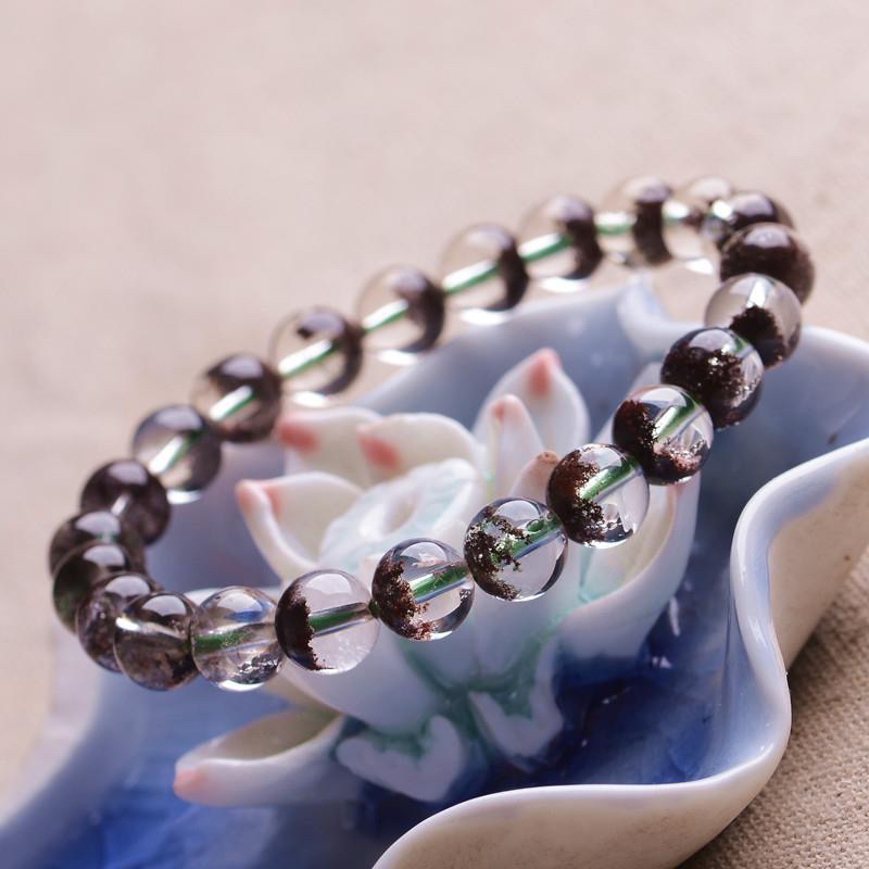 天然红幽灵聚宝盆手链显山水招财水晶手串巴西多样性发一