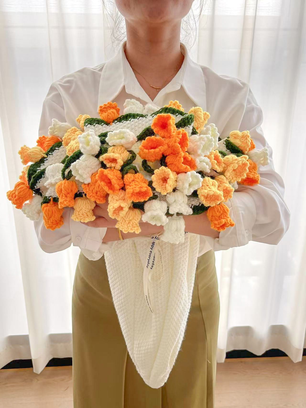 手工铃兰花成品毯铃兰花束毯子送朋友创意母亲节女朋友礼物空调毯