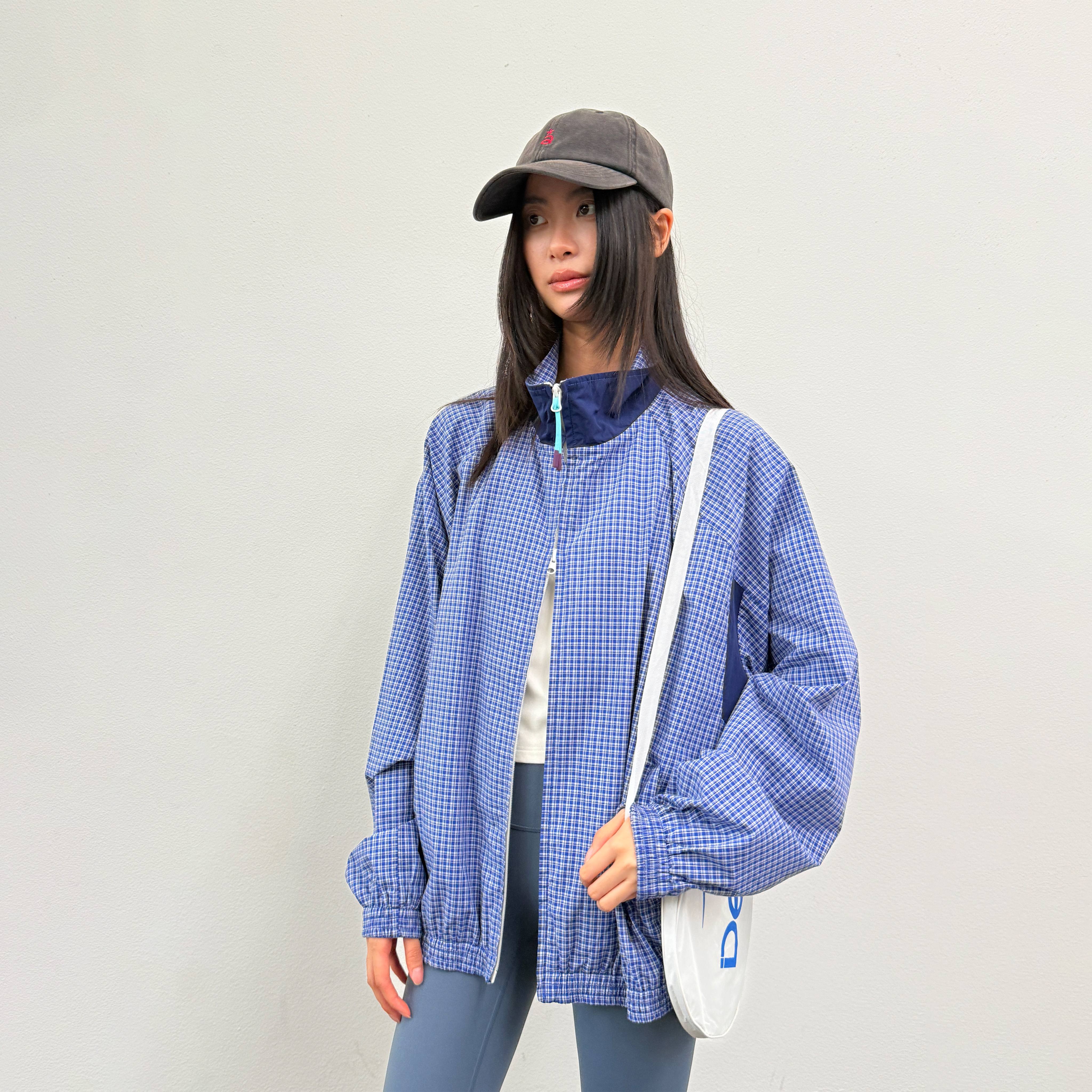 roaringwild a arch  咆哮野兽  蓝色格纹双头拉链轻薄夹克