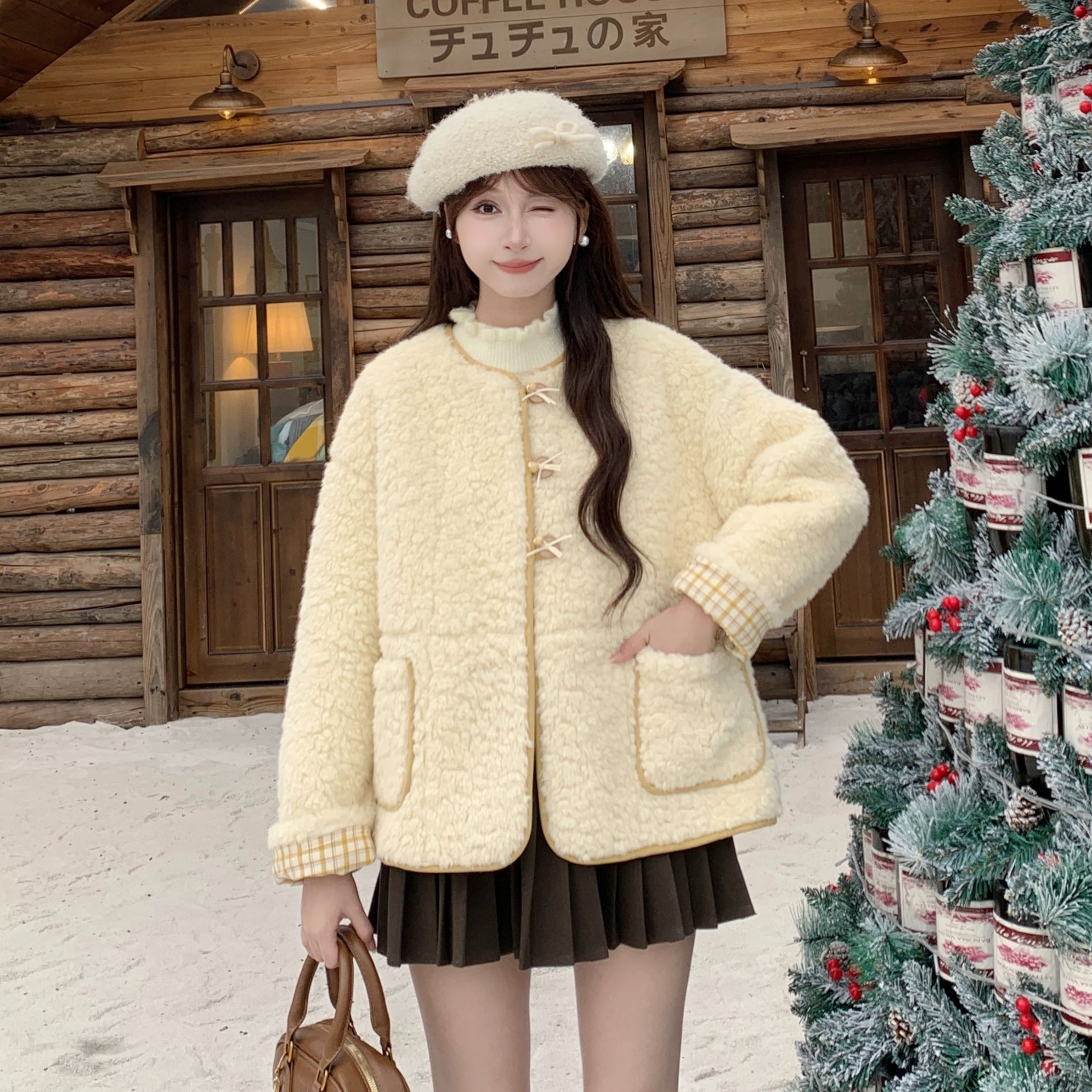 慕兔法式小个子拼接长袖短外套女2025秋季新款宽松百搭显瘦上衣