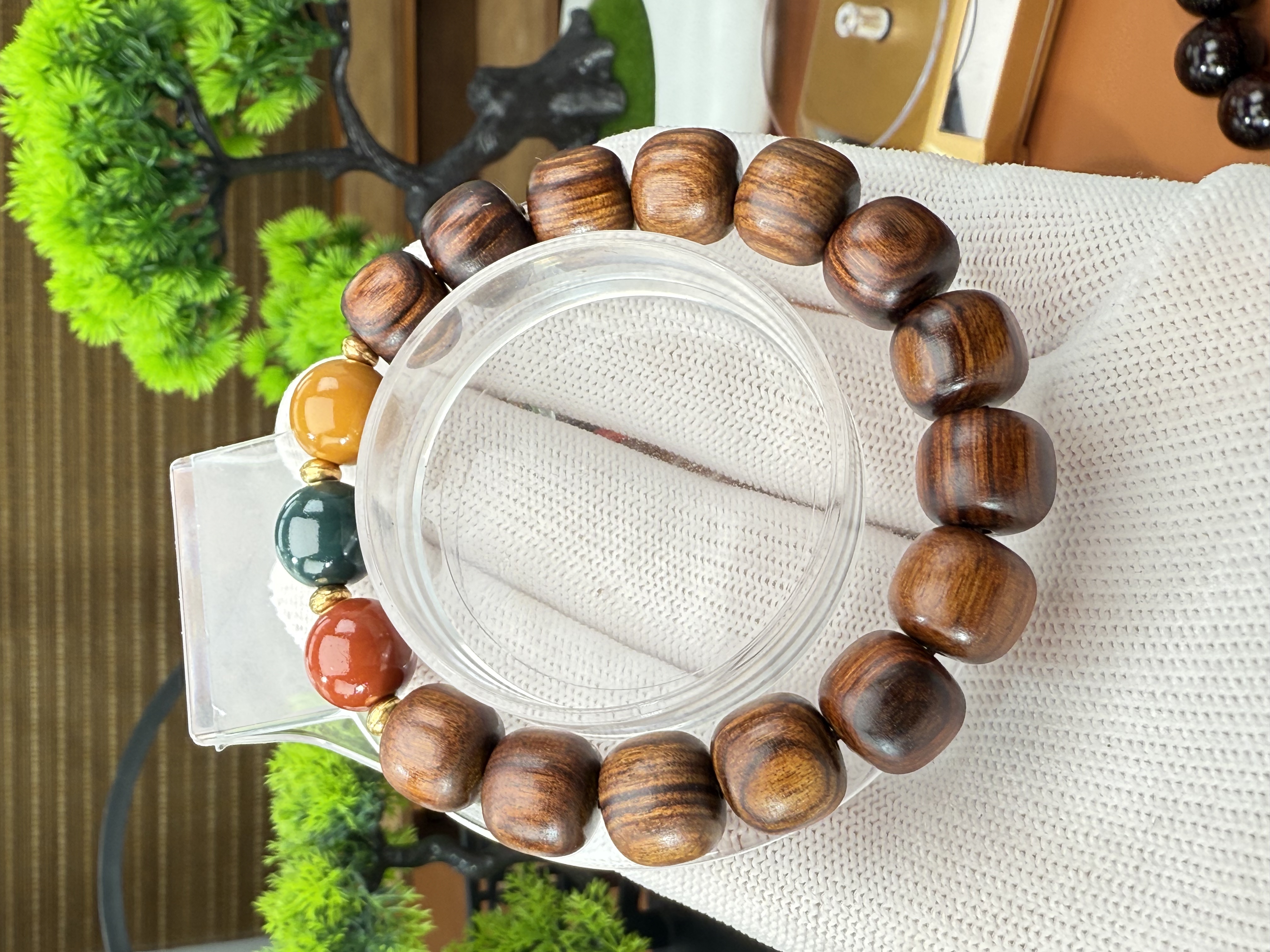 1.2黄花梨桶珠红绿灯【245】无礼盒