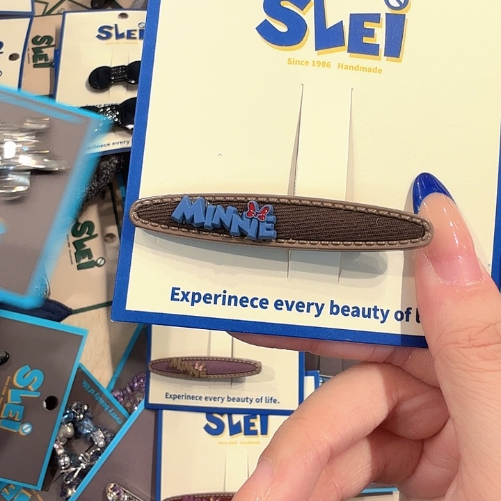 棕色一字夹min款式