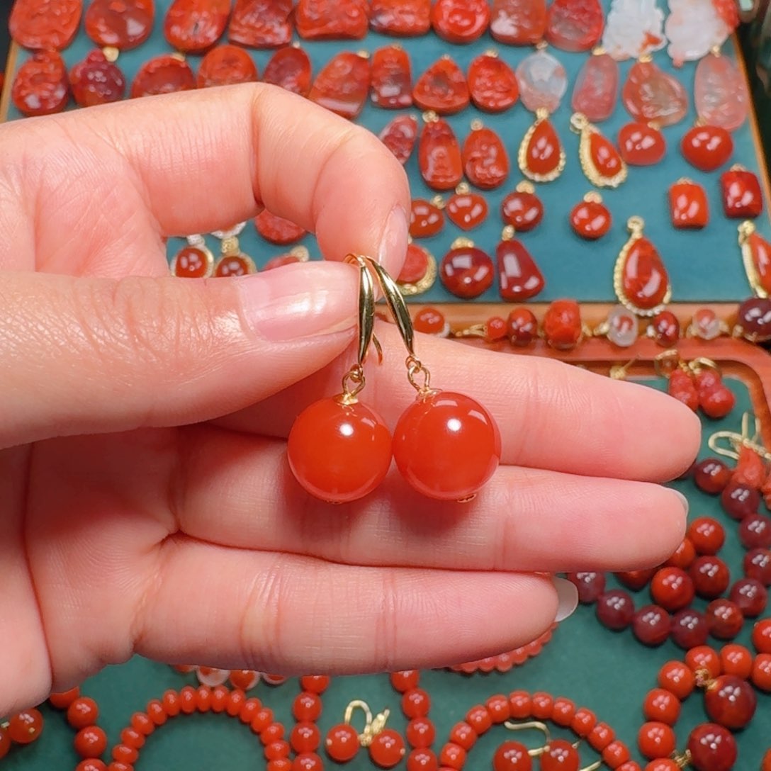 南红玛瑙南红12+银S925镶嵌