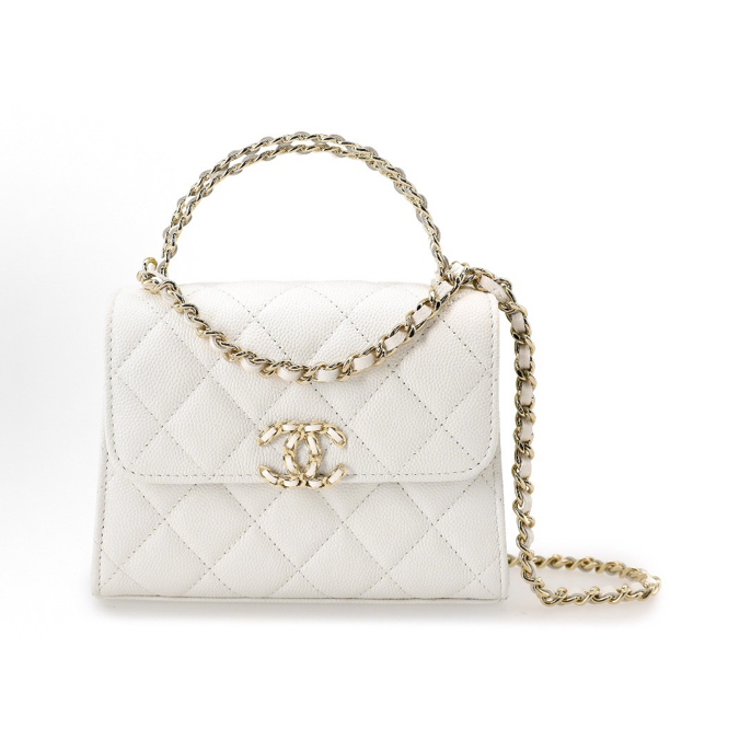 99新 Chanel/香奈儿 25S白金荔枝Kelly 手提包 芯