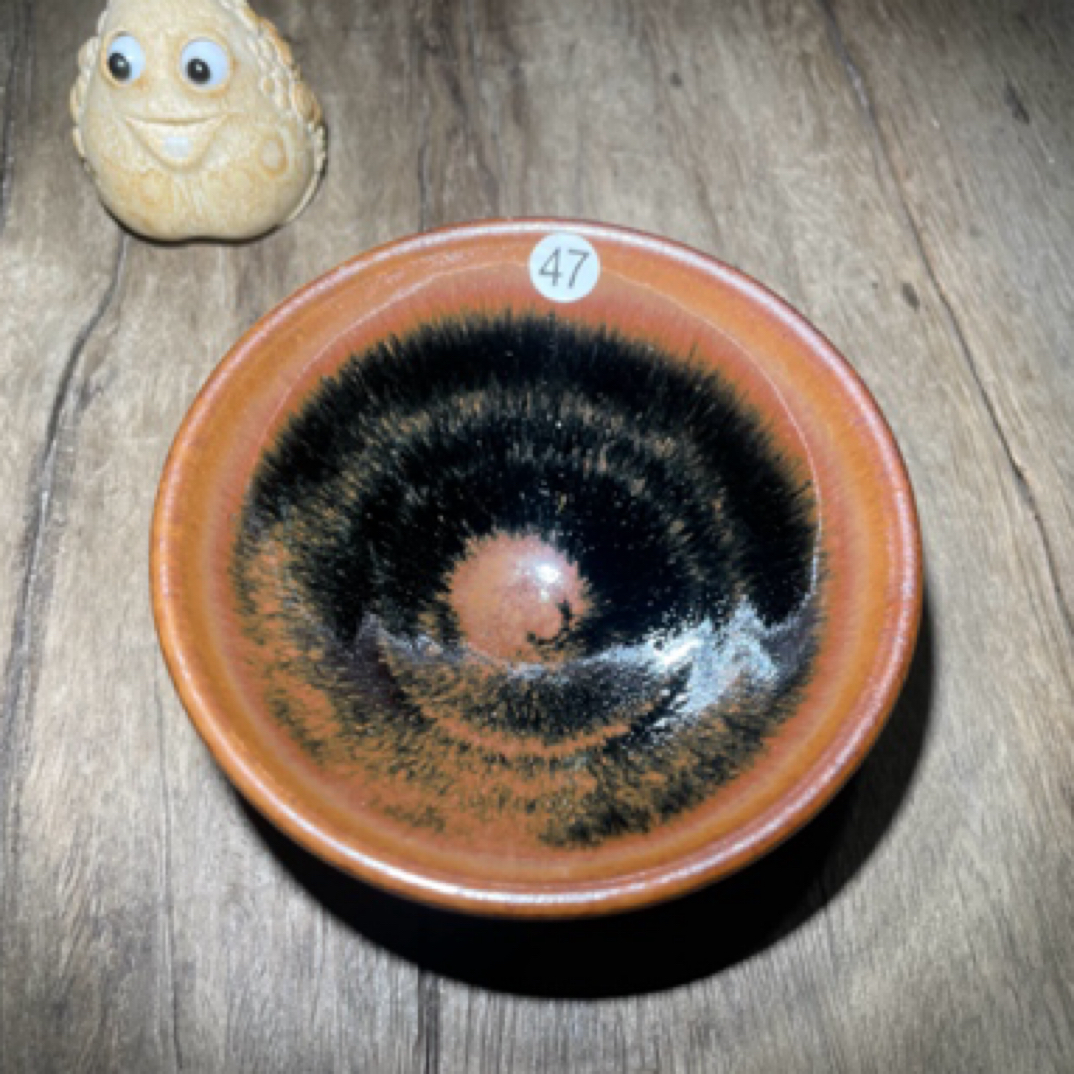 古法龙窑柴烧建盏兔毫釉敛口