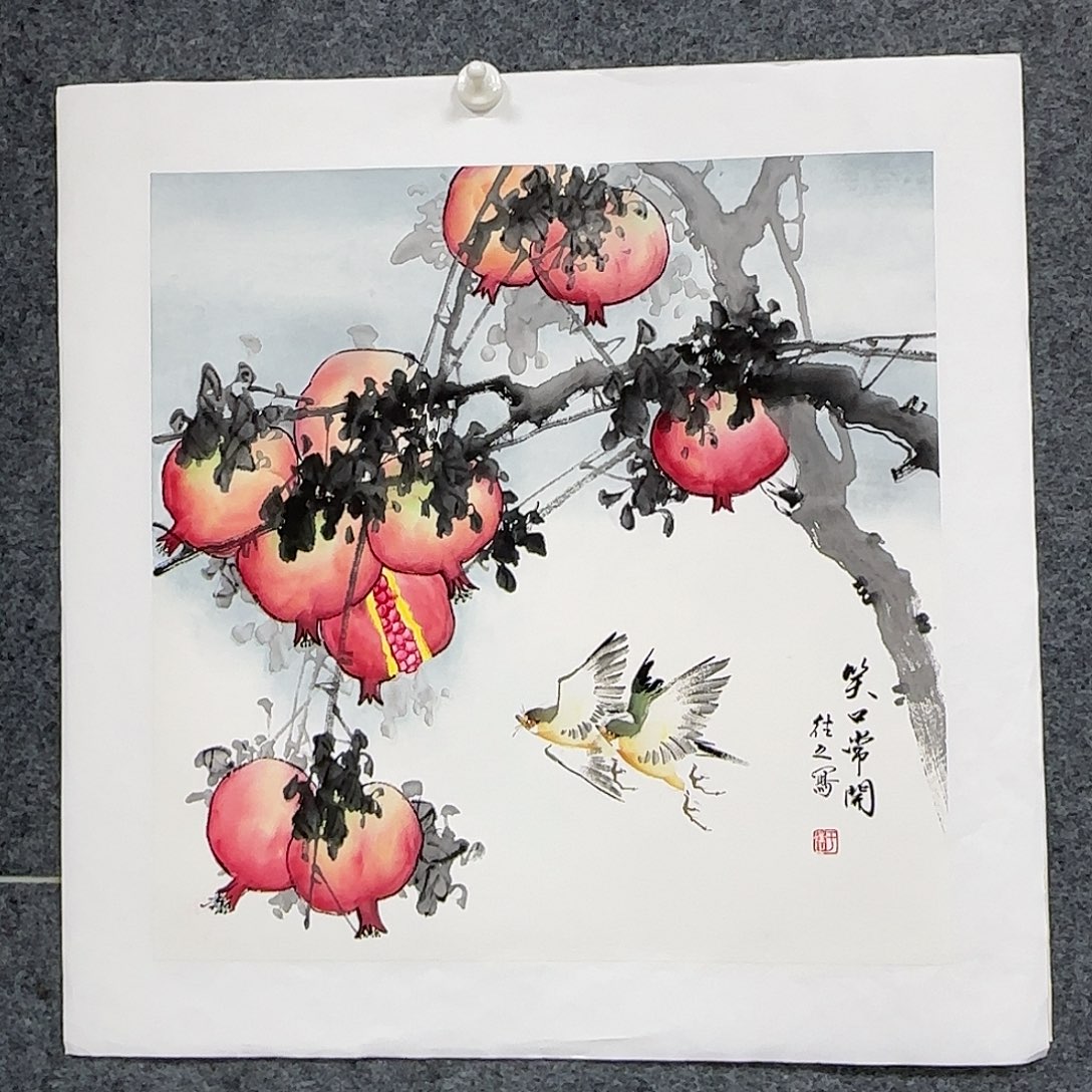 国画50*50纯手绘于往之