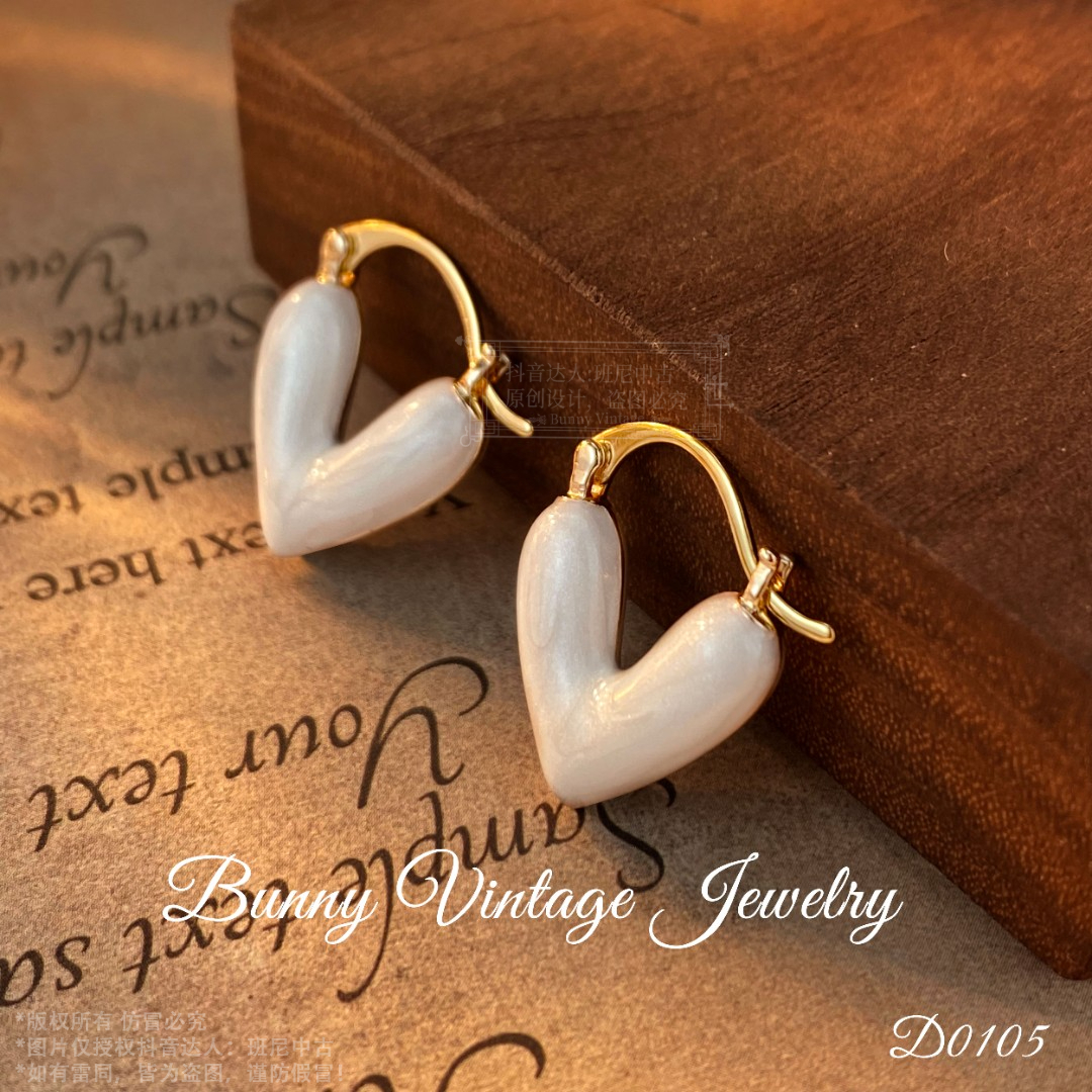   D0091 法 【奶油爱心】 限定 耳扣