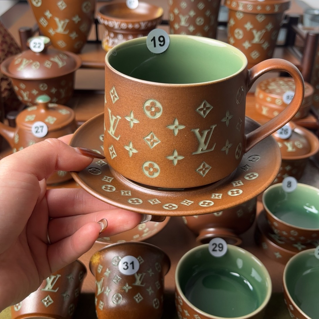 a***o草木灰老花咖啡杯