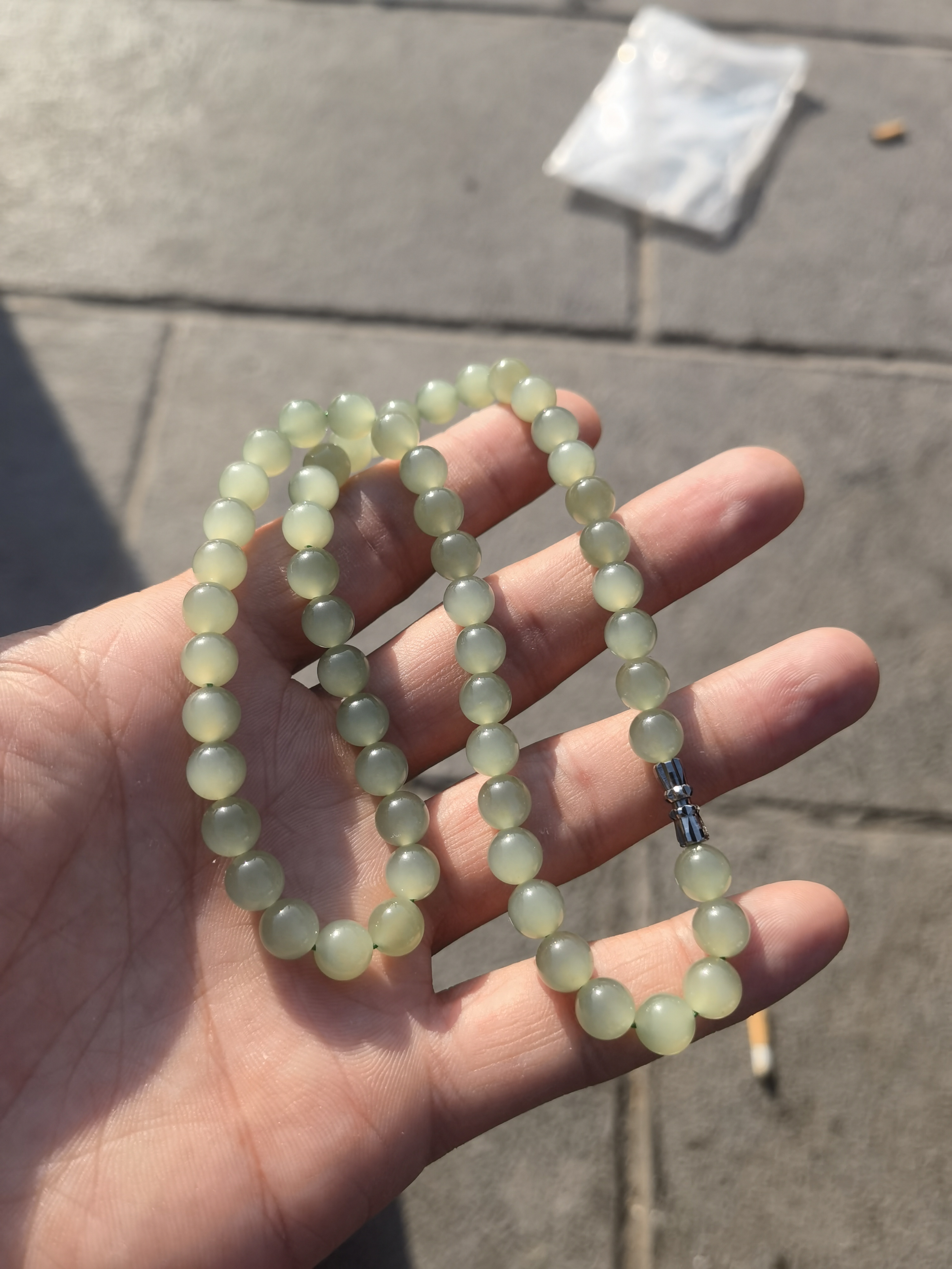 和田玉晴水猫眼妈妈链V丨丨丨