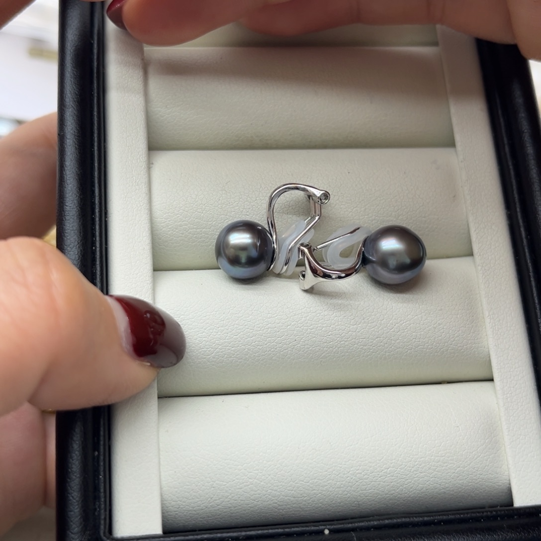 @****海水珍珠耳饰银S925镶嵌