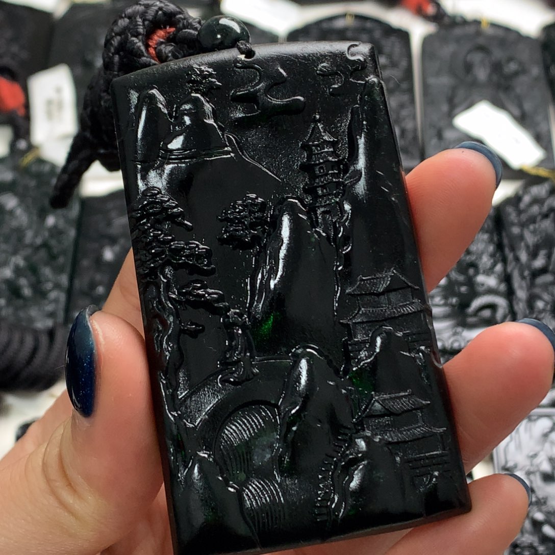 天然a货钢琴黑挂件