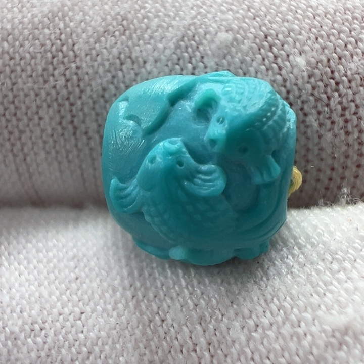 绿松石未镶嵌年年有余9.6