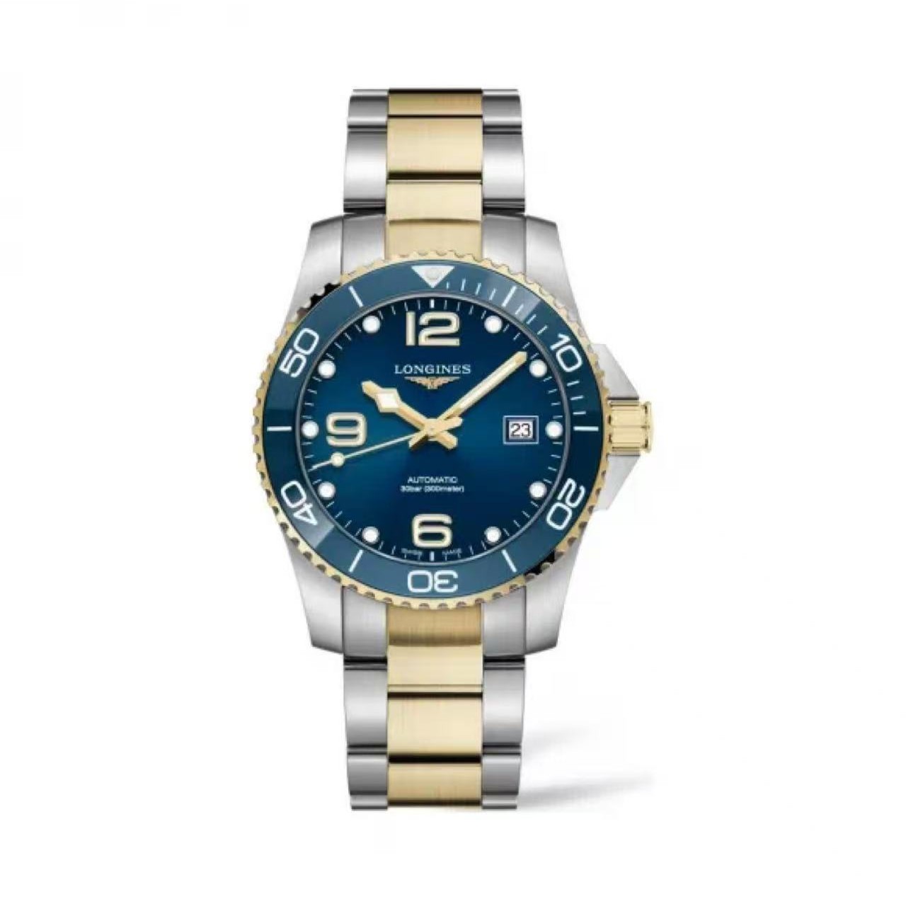 99新 Longines/浪琴 浪琴间金蓝盘康卡斯41男士自动机械腕表