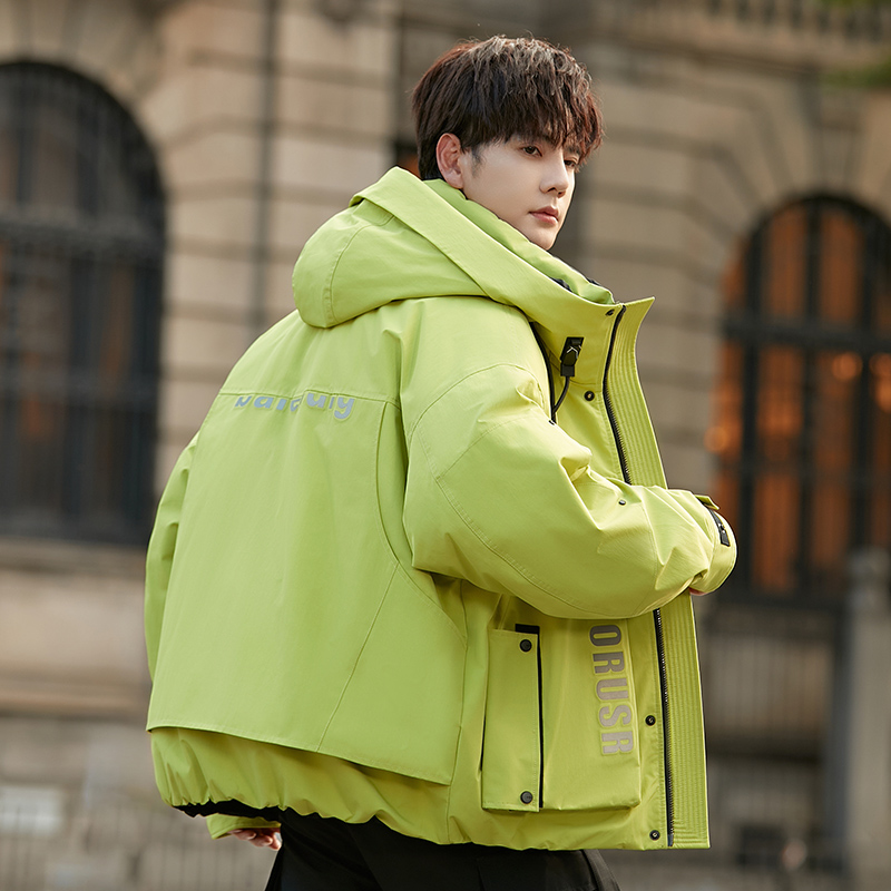 北面狐羽绒服男士短款冬季新款冬天连帽休闲保暖防寒鸭绒帅气潮牌