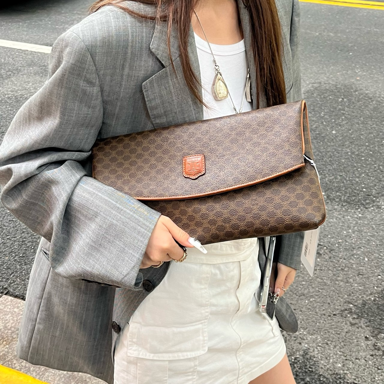 95新 Celine/思琳 老花 手拿包/9932