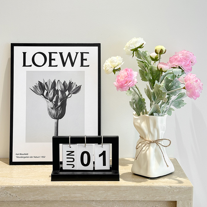 创意轻奢奶油花瓶摆件客厅插花现代简约电视柜玄关高级感装饰品