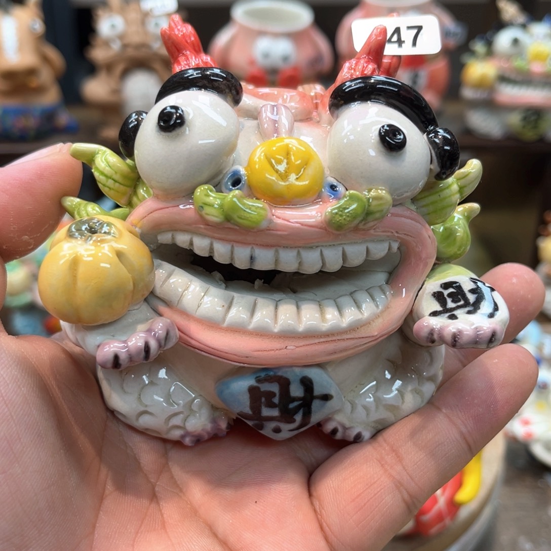 摆件直播间纯手工抽象陶瓷摆件447