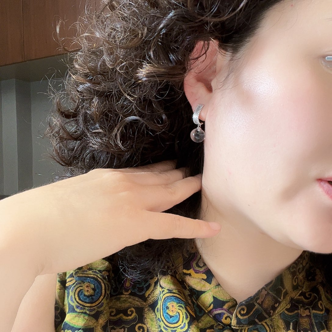 水晶耳饰银S925镶嵌耳饰一对发