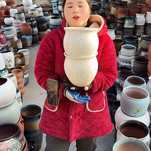 口19高19瑕疵盆子。