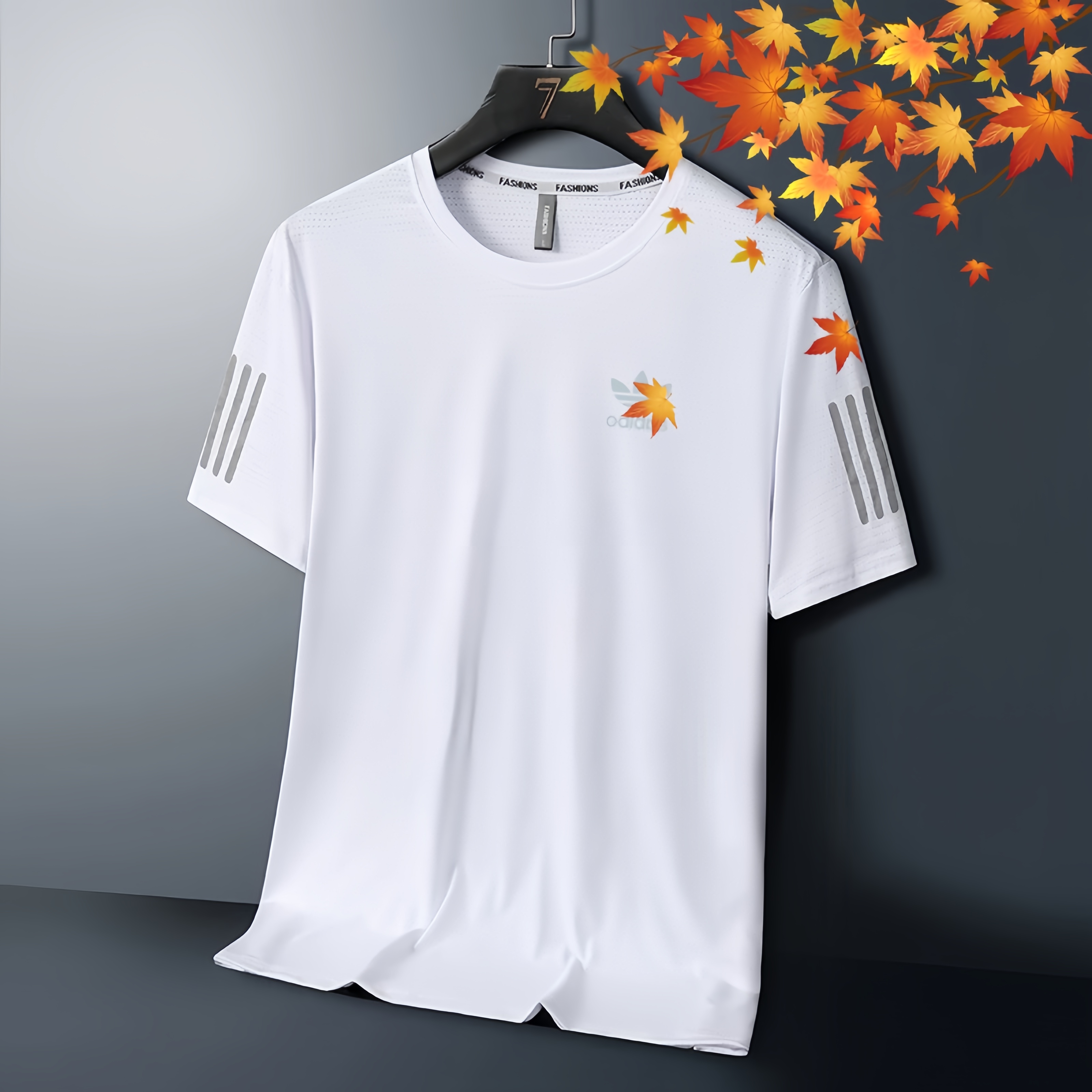 【冰丝T恤】夏季T恤时尚薄款冰丝速干夏季运动短袖休闲圆领