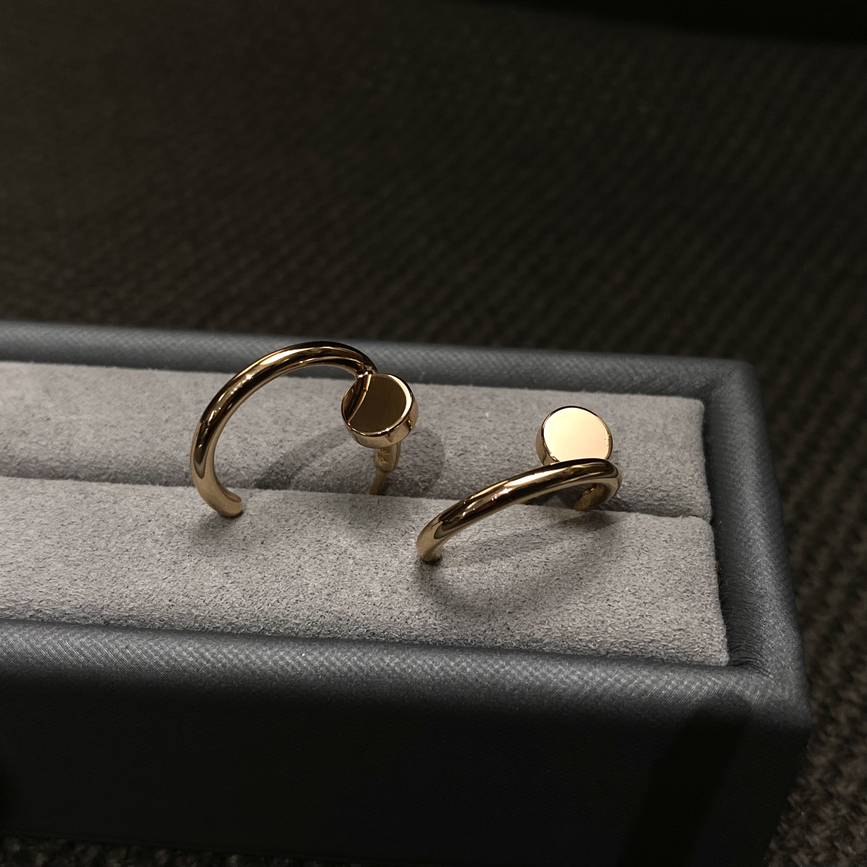 铜合金耳饰 经典头尾耳钉 气质轻奢时尚百搭复古小众简约玫瑰金色