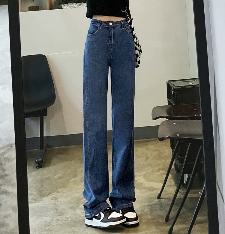 468 韩系简约百搭弹力修身烟管牛仔裤