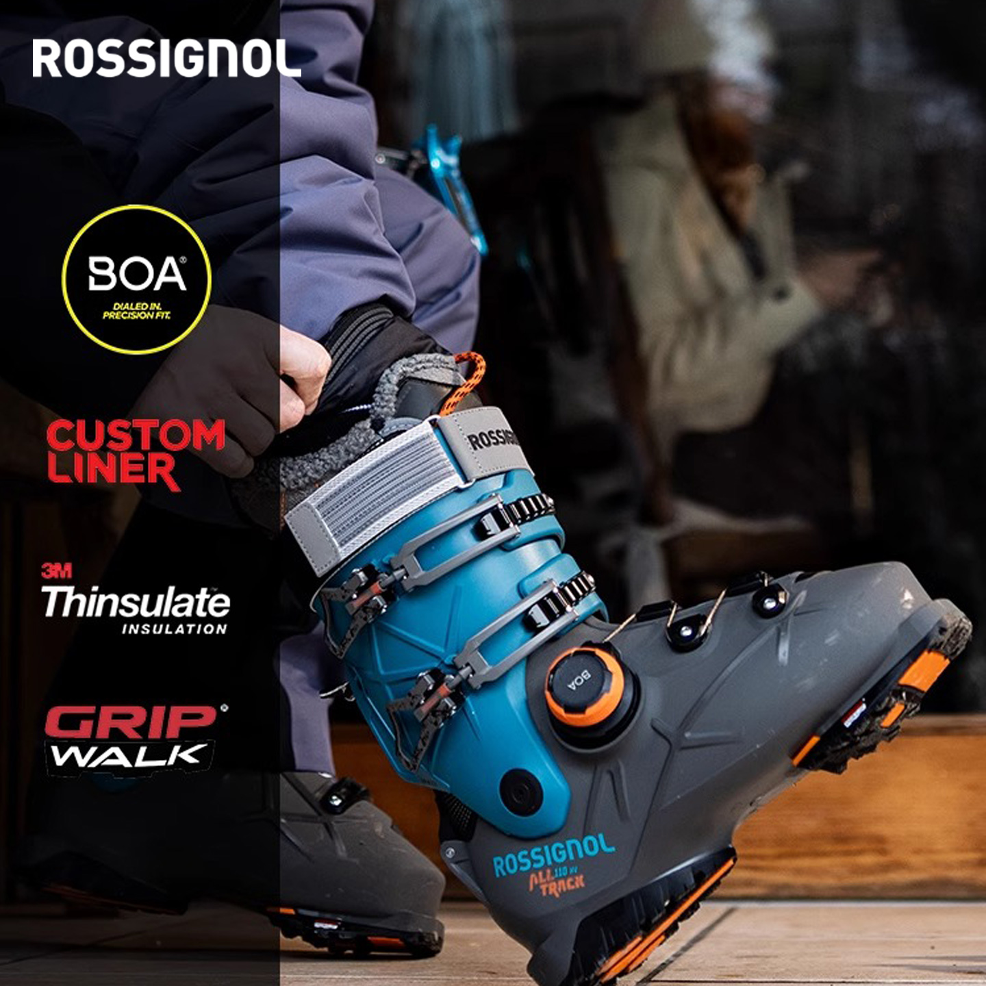 26雪季ROSSIGNOL双板滑雪鞋男士保暖BOA快调中高级双板雪鞋
