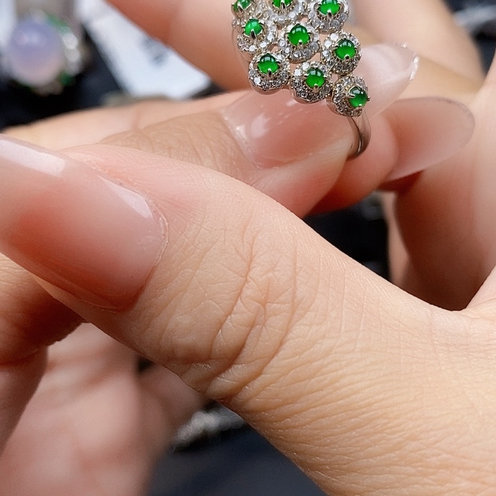 翡翠银S925镶嵌戒指