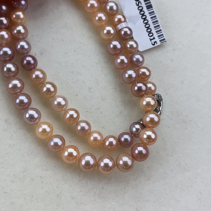 淡水珍珠颈饰银S925镶嵌➕7高品极光炫彩