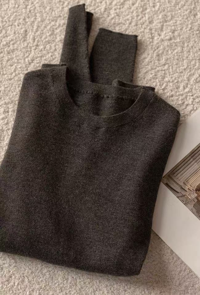 半高领羊毛修身气质老钱风保暖打底简约百搭秋冬纯色